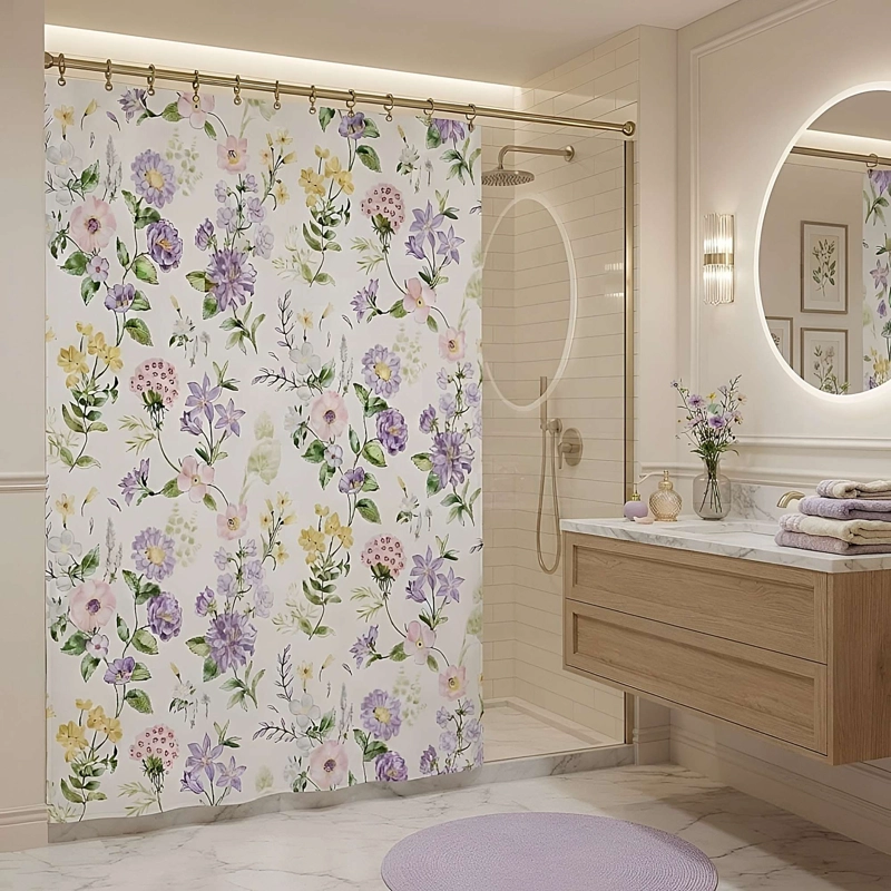 CORTINA DE BAÑO CON FORRO 180X180 CM CB34 - 1