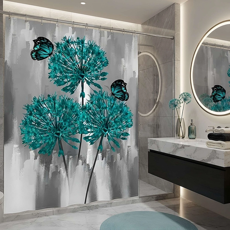 CORTINA DE BAÑO CON FORRO 180X180 CM CB24 - 1