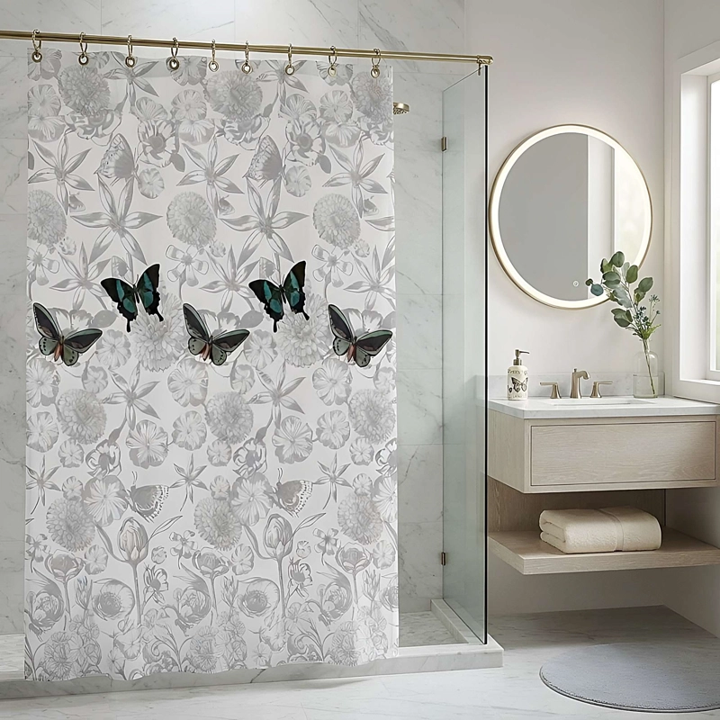 CORTINA DE BAÑO CON FORRO 180X180 CM CB32 - 1