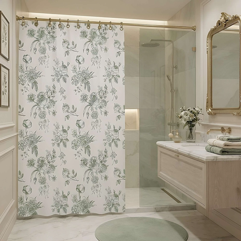 CORTINA DE BAÑO CON FORRO 180X180 CM CB29 - 1
