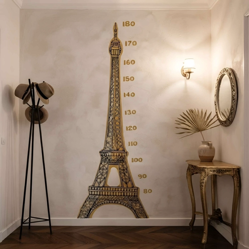 VINILO DECORATIVO CON MEDIDOR CON DISEÑO DE TORRE EIFELL - 2