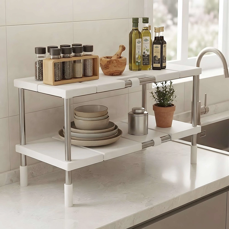 ORGANIZADOR AJUSTABLE DE 2 NIVELES BLANCO - 3