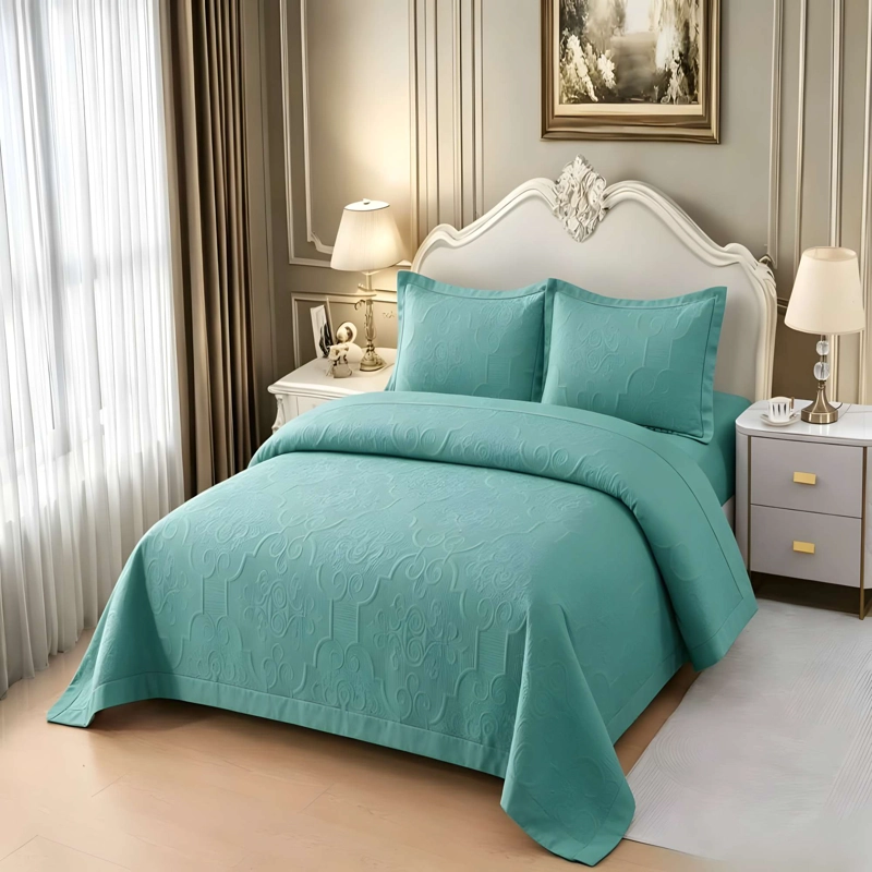 CUBRECAMA DE VERANO 1,5 PLAZA COLOR TURQUESA - 2