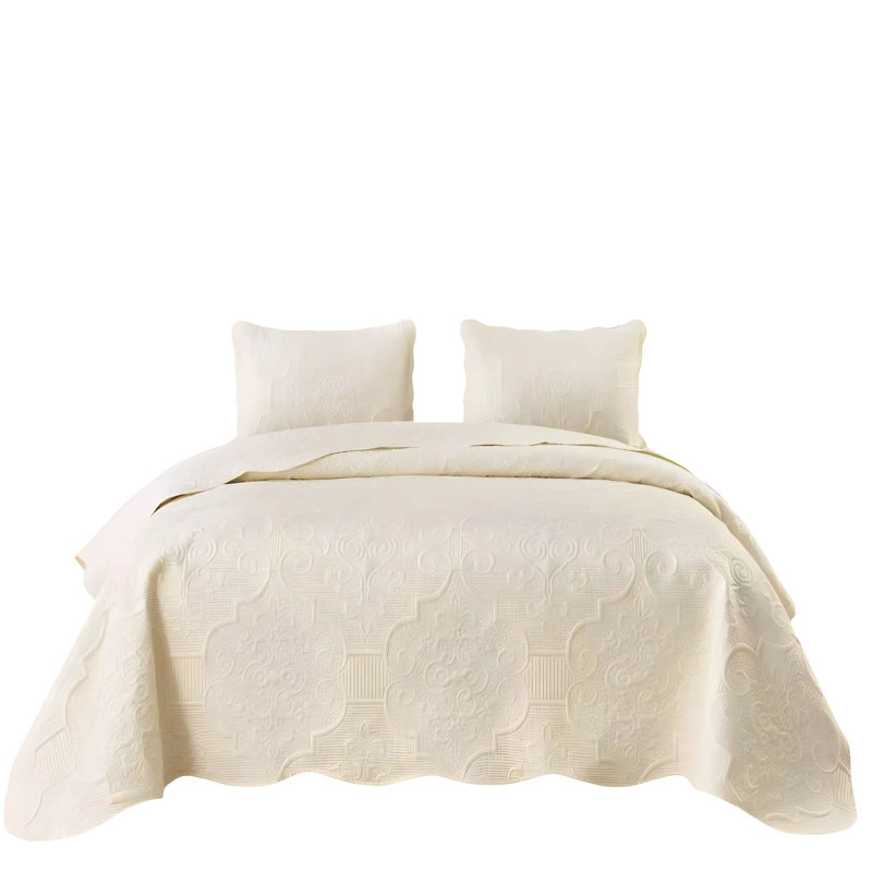 CUBRECAMA DE VERANO 1,5 PLAZA COLOR BEIGE - 4