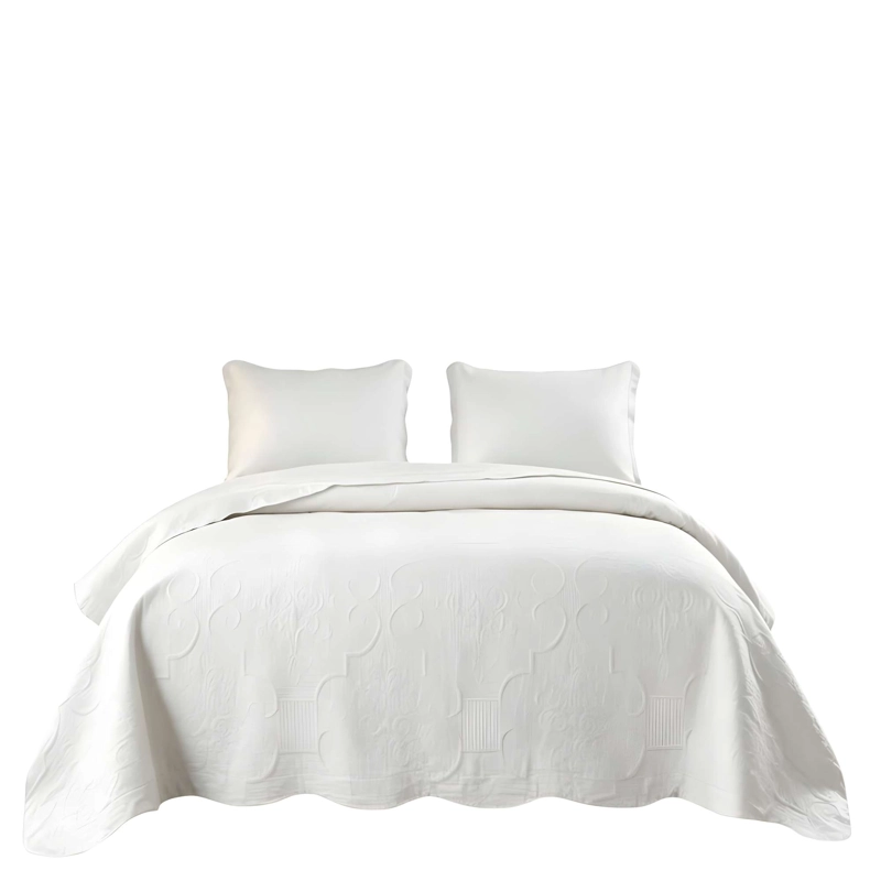 CUBRECAMA DE VERANO KING COLOR BLANCO - 4