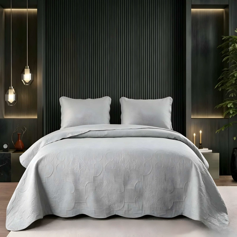 CUBRECAMA DE VERANO KING COLOR GRIS - 1
