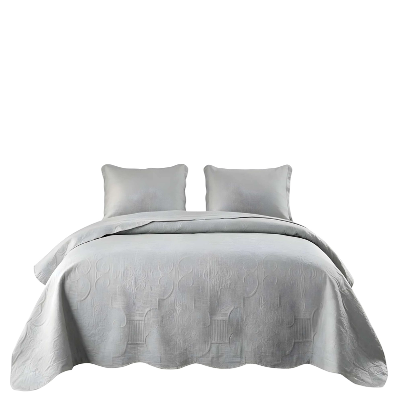 CUBRECAMA DE VERANO 1,5 PLAZA COLOR GRIS - 4