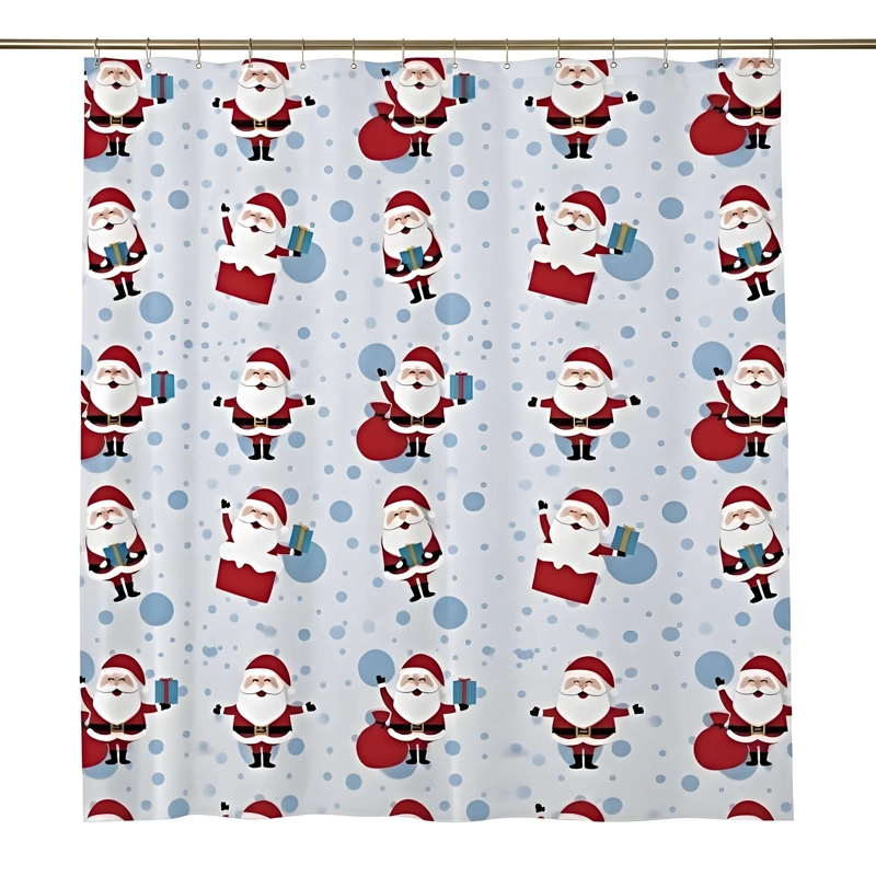 CORTINA DE BAÑO DE NAVIDAD MAS FORRO N05 - 3