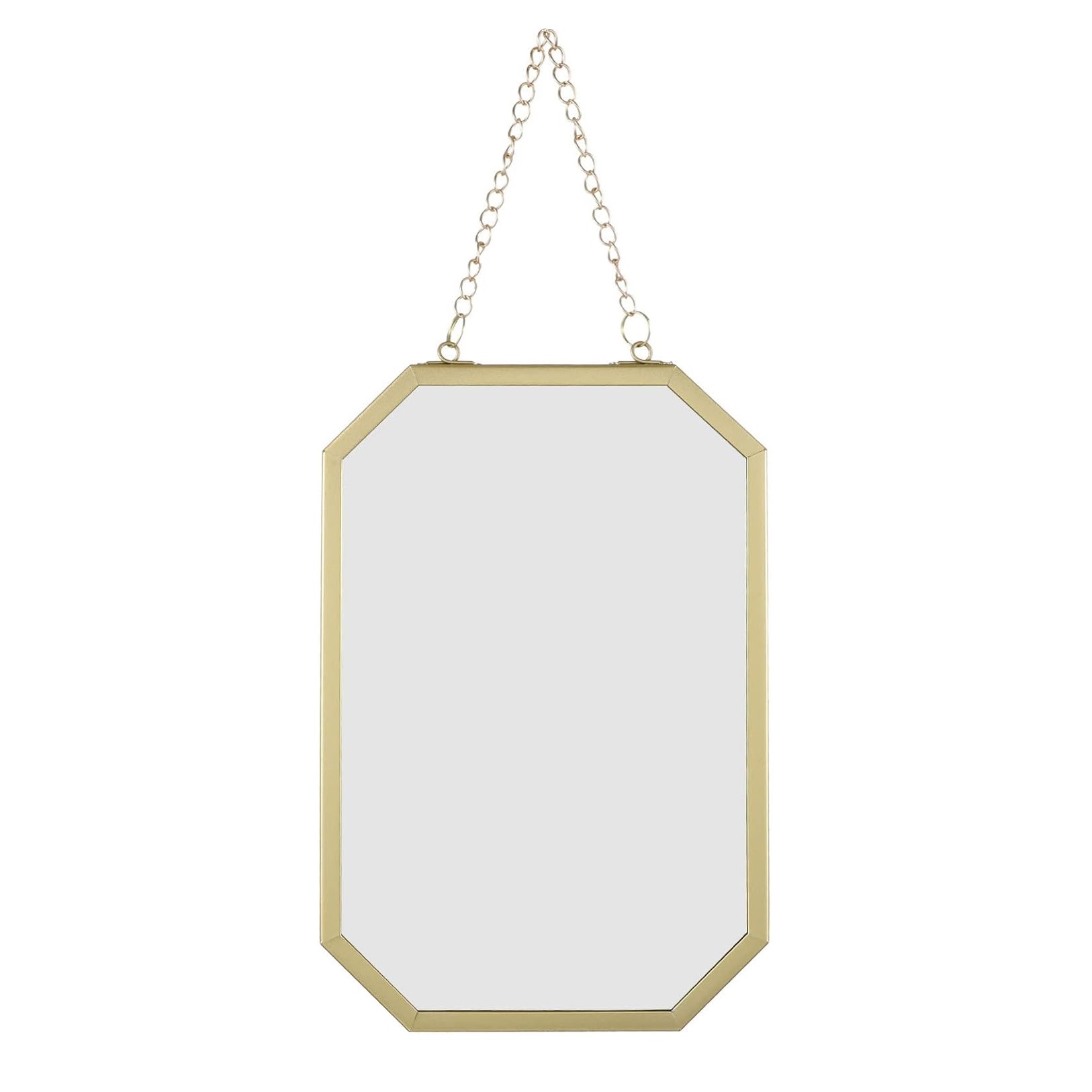 ESPEJO TALLER SIN FRONTERAS OCTAGONO METAL COLGANTE CON CADENA VIDRIO