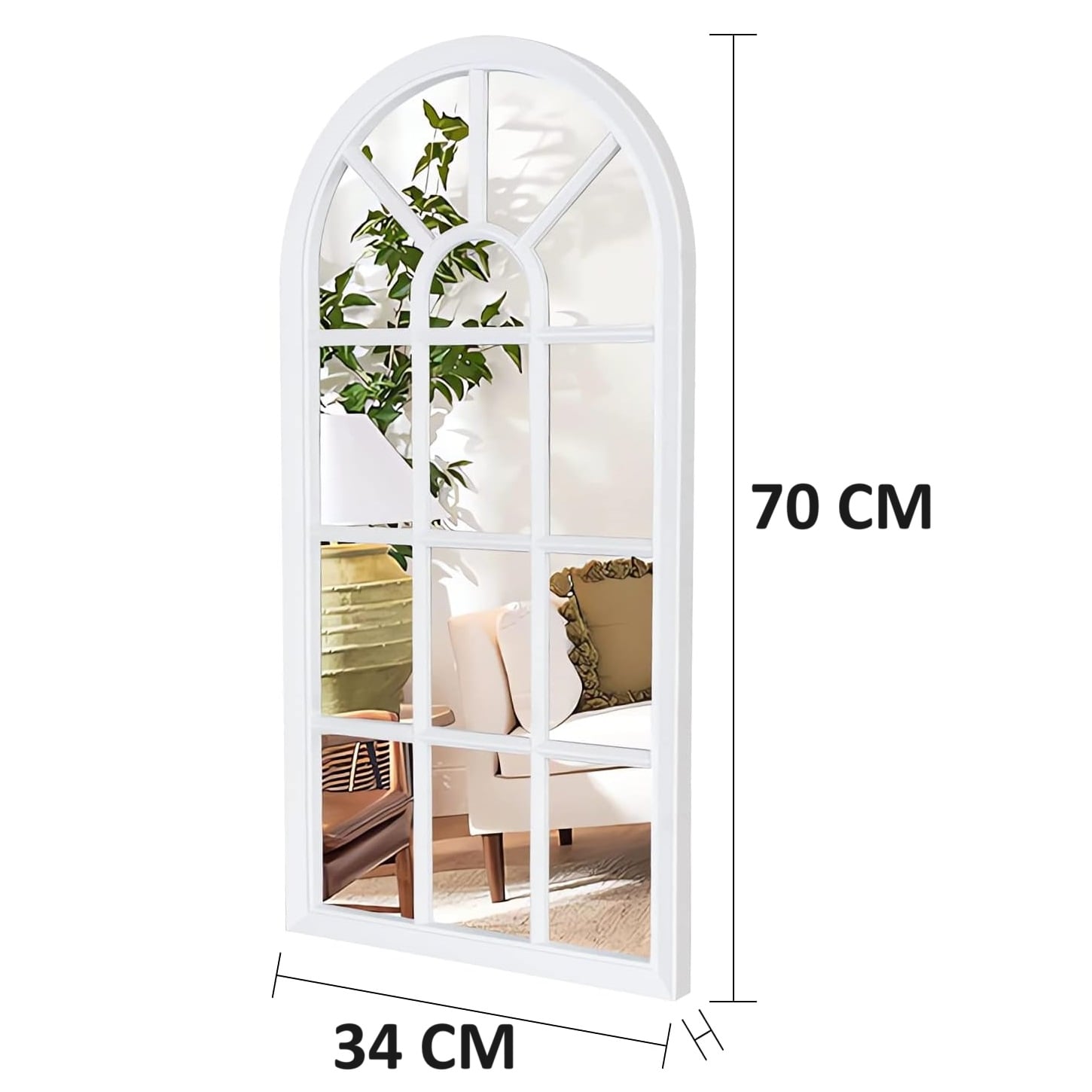 ESPEJO TALLER SIN FRONTERAS CATEDRAL VENTANA PARED VIDRIO BLANCO - 2