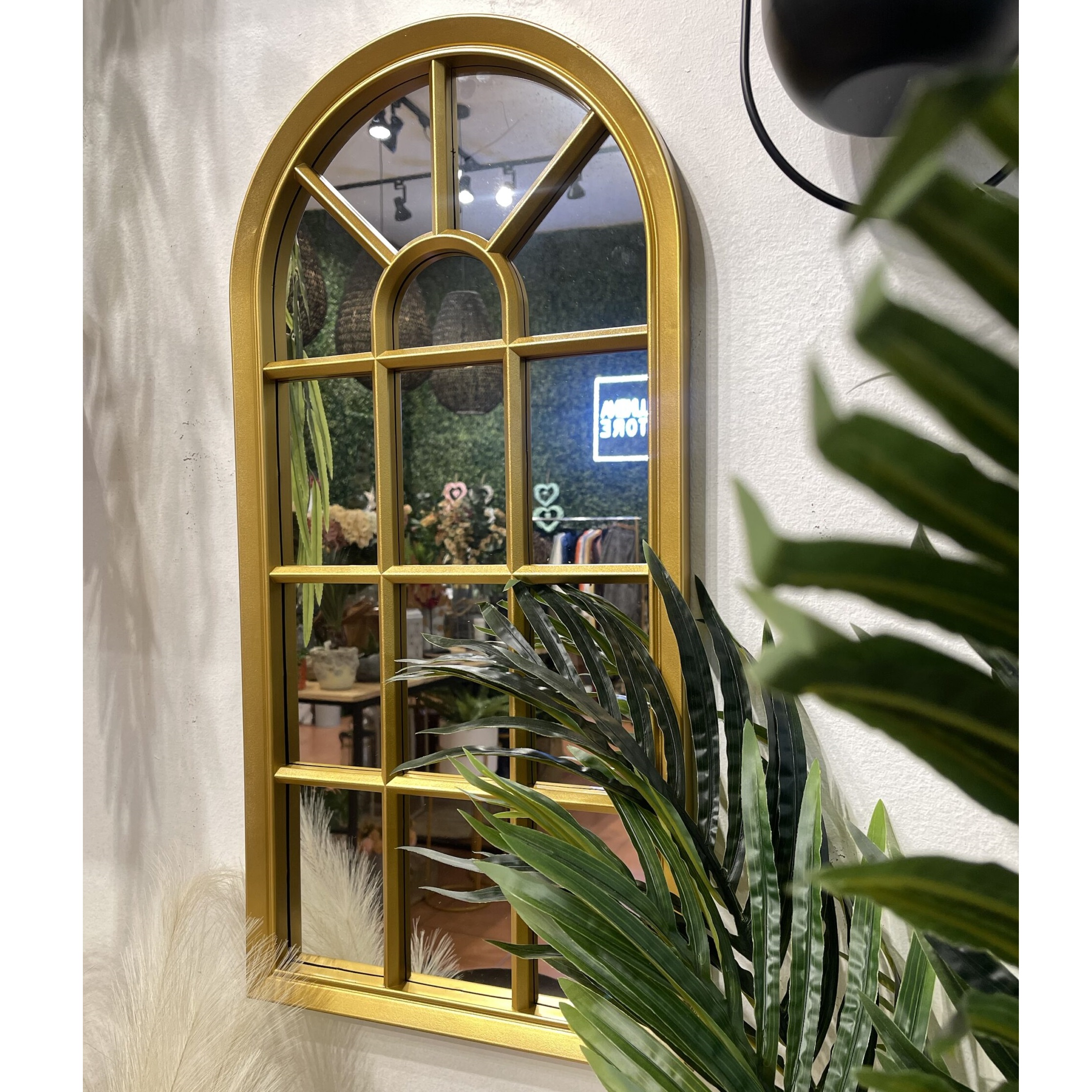 ESPEJO TALLER SIN FRONTERAS CATEDRAL VENTANA GOLD PARED VIDRIO - 4
