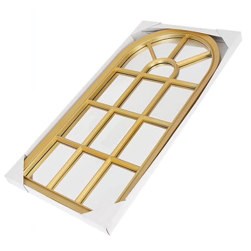 ESPEJO TALLER SIN FRONTERAS CATEDRAL VENTANA GOLD PARED VIDRIO - 6