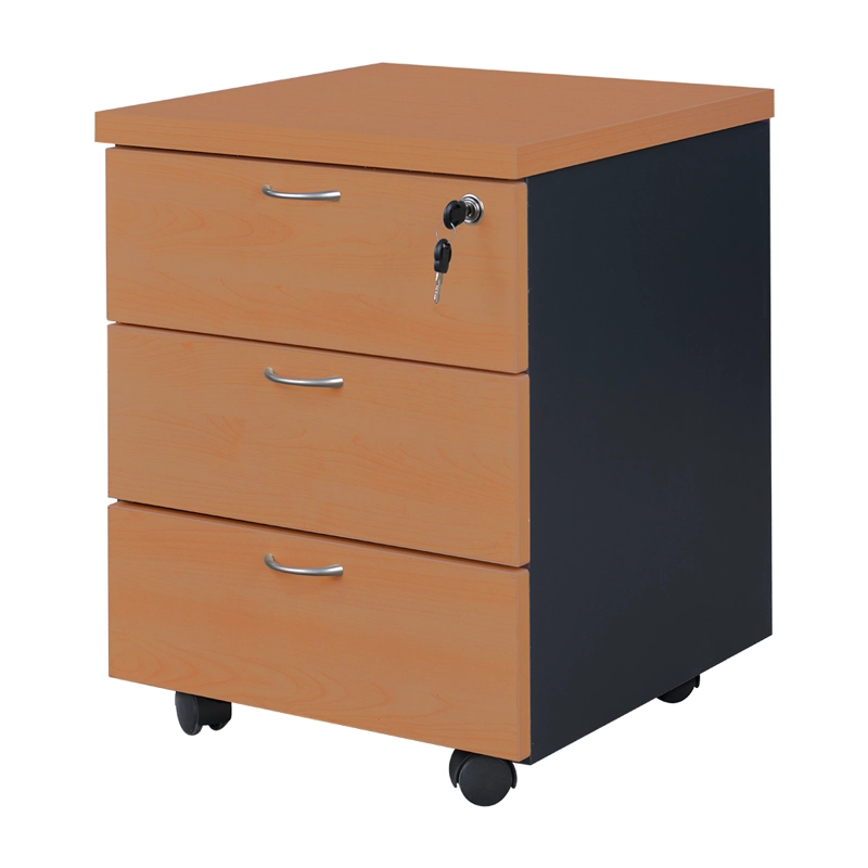 CAJONERA HOMEWORKING MÓVIL LAMINADO COMPACTO CON RIELES METÁLICOS LLAVE GRIS GRAFITO ALERCE - 1