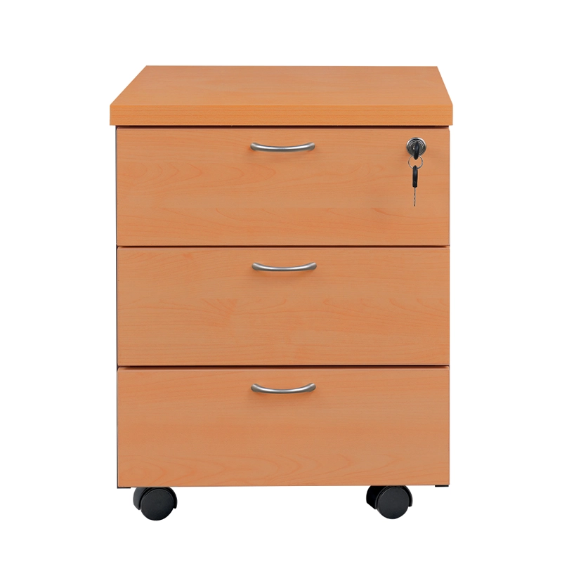CAJONERA HOMEWORKING MÓVIL LAMINADO COMPACTO CON RIELES METÁLICOS LLAVE GRIS GRAFITO ALERCE - 2