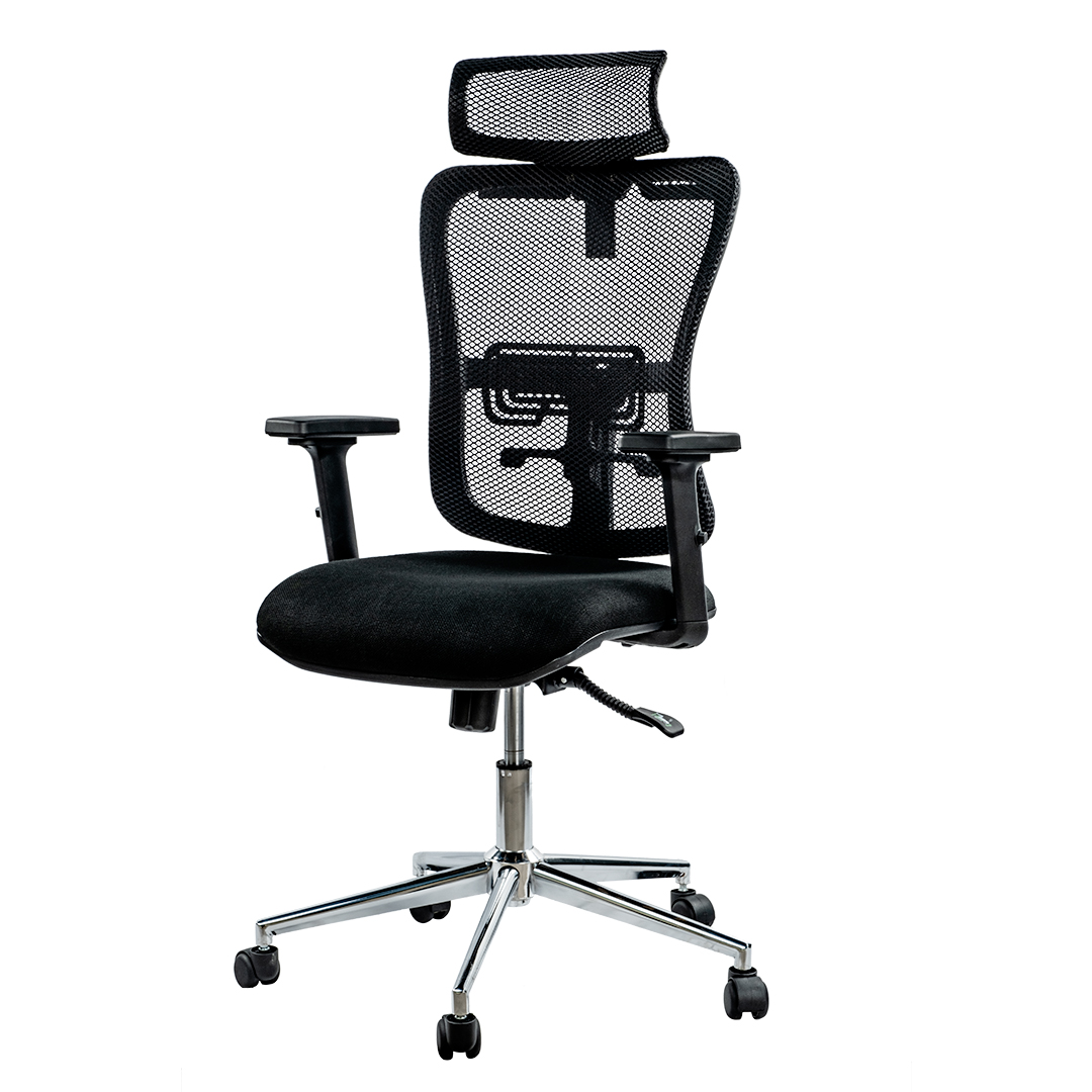 SILLA HOMEWORKING ERGONÓMICA ACERO NEGRO TRABAJO MÓVIL - 2