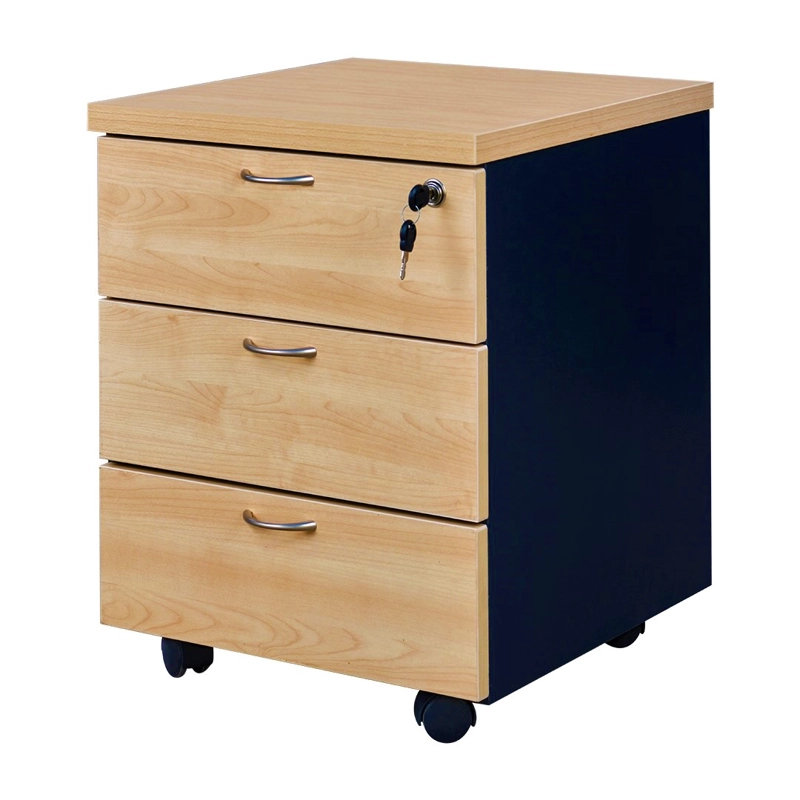 CAJONERA MÓVIL LAMINADO COMPACTO CON RIELES METÁLICOS Y LLAVE - 2