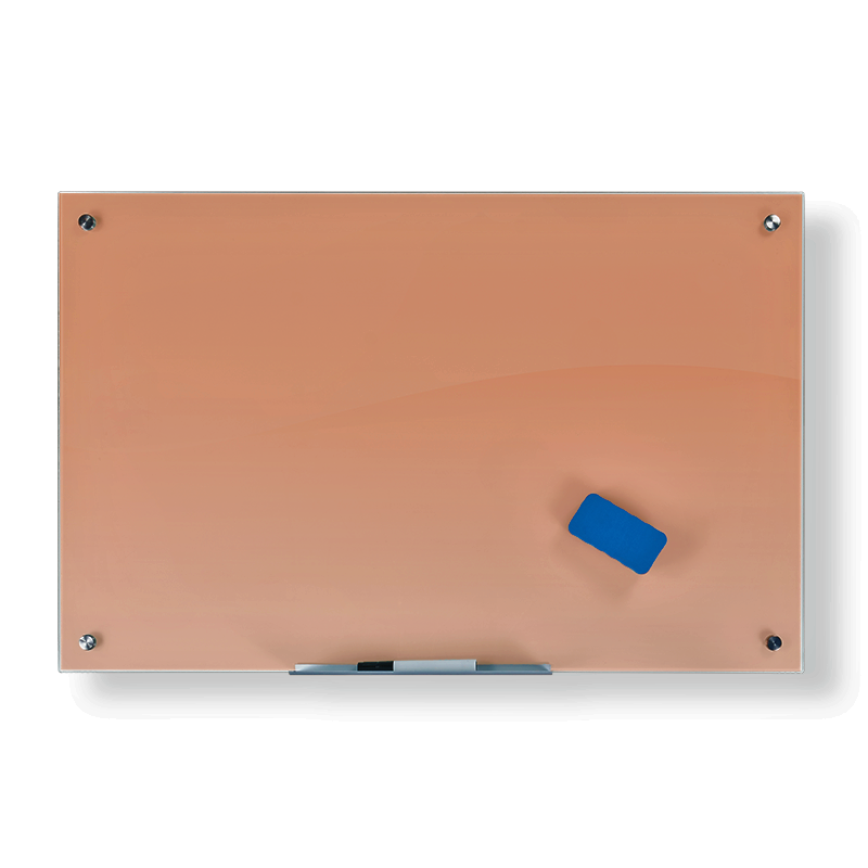 PIZARRA MAGNÉTICA VIDRIO TEMPLADO 90 X 60 INCLUYE ACCESORIOS. COLOR NARANJA - 1