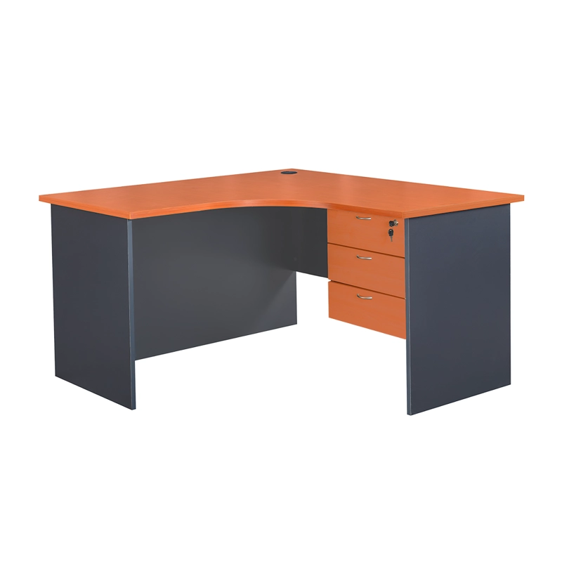 ESCRITORIO EN L 120 X 120 MELAMINA COMPACTA CON CAJONERA Y LLAVES. HOMEWORKING - 1