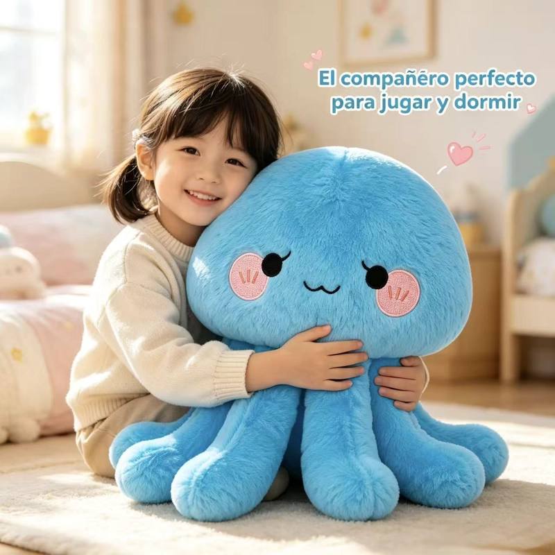 PELUCHE PULPO PULPITO KAWAII PARA NIÑOS 25CM AZUL - 3