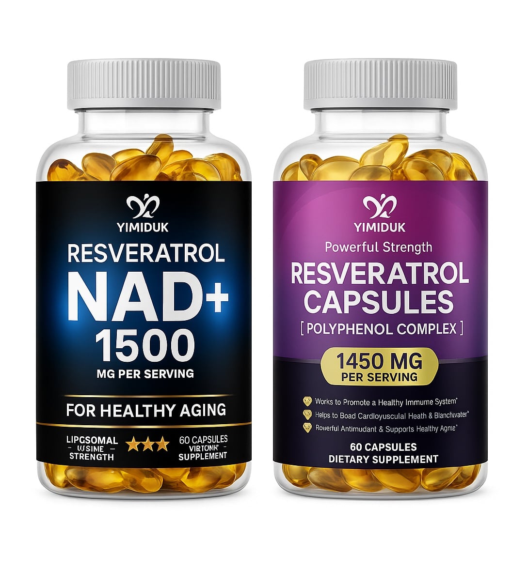 PACK NAD+ 1.500 MG + RESVERATROL 1.450 MG 60 CAPSULAS C/U - 1