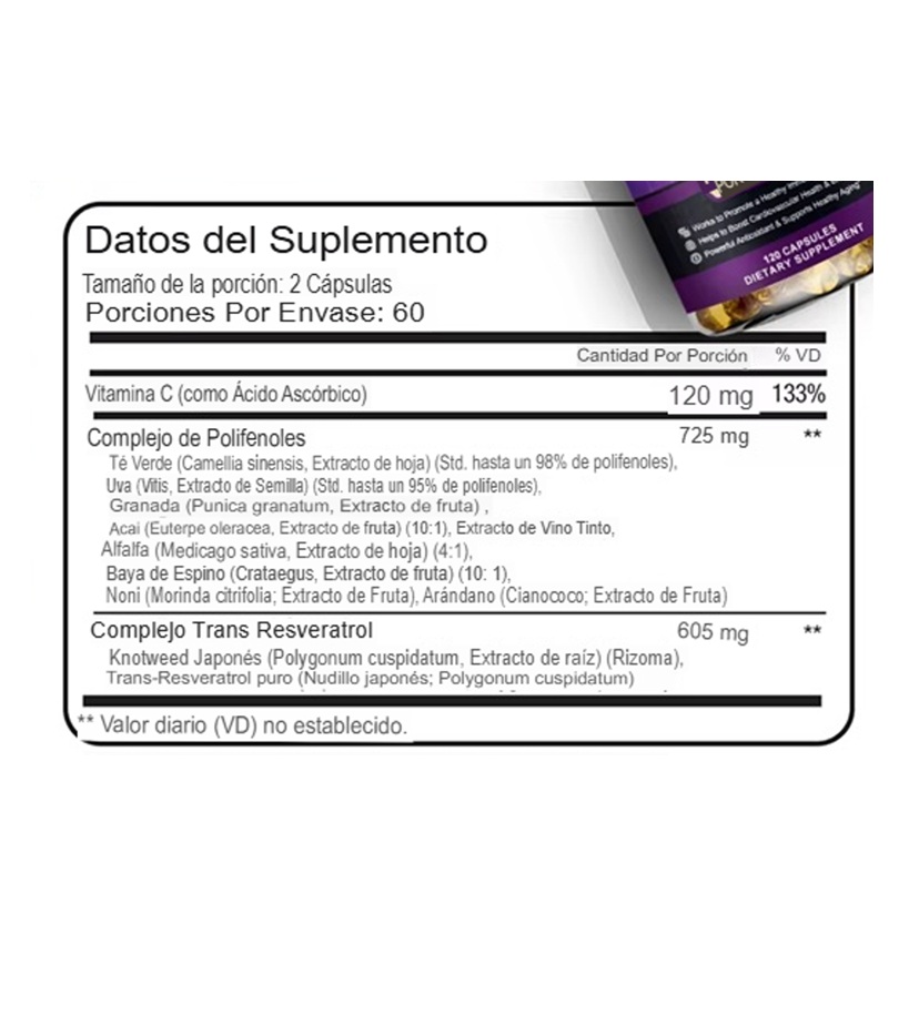 PACK NAD+ 1.500 MG + RESVERATROL 1.450 MG 60 CAPSULAS C/U - 2