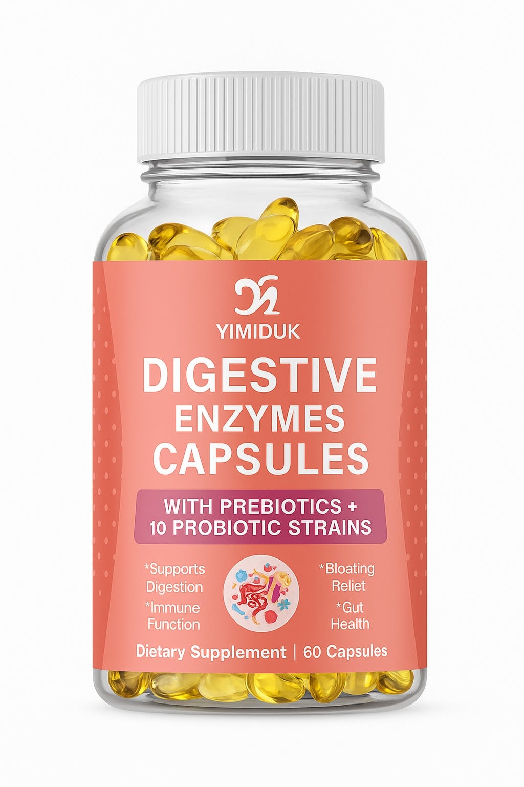 SUPER ENZIMAS DIGESTIVAS 60 CAPSULAS - MAXIMA DOSIS Y PUREZA - 1