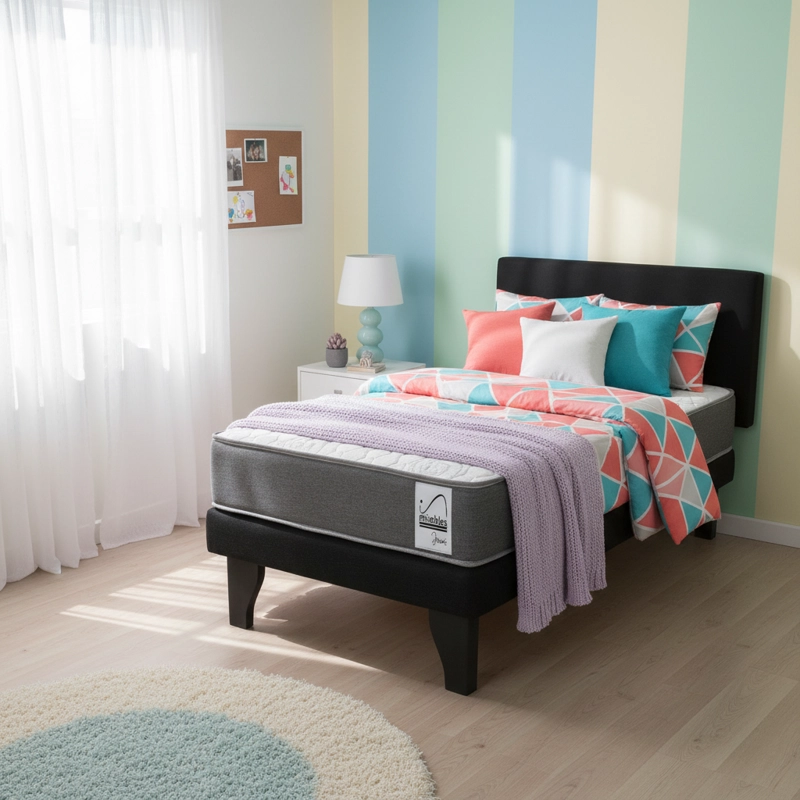 CAMA EUROPEA BASIC 1 1/2 PLAZAS+ RESPALDO PLAZAS - 4
