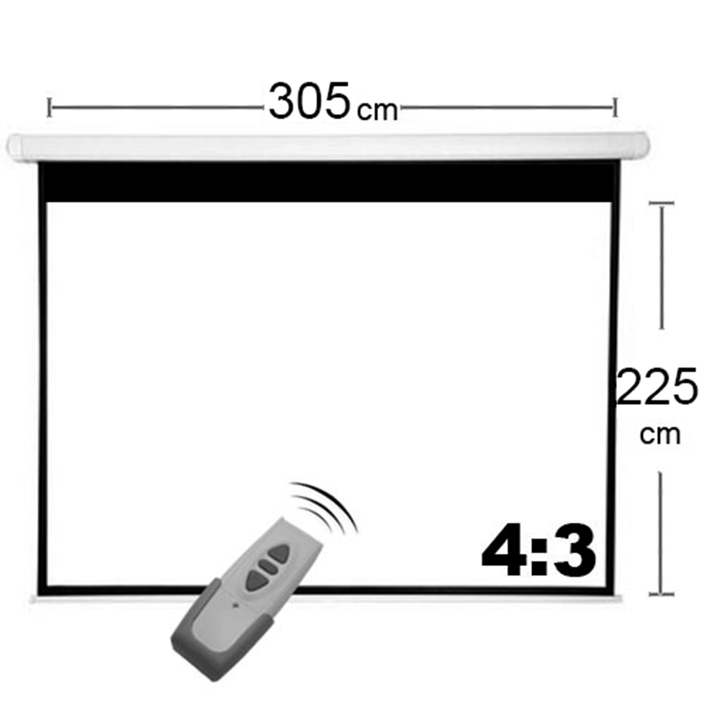 TELÓN EVOTECH TE-305X225 ELECTRICO 305X224 CM , TELA BLANCO MATE , INCLUYE CONTROL REMOTO - 2