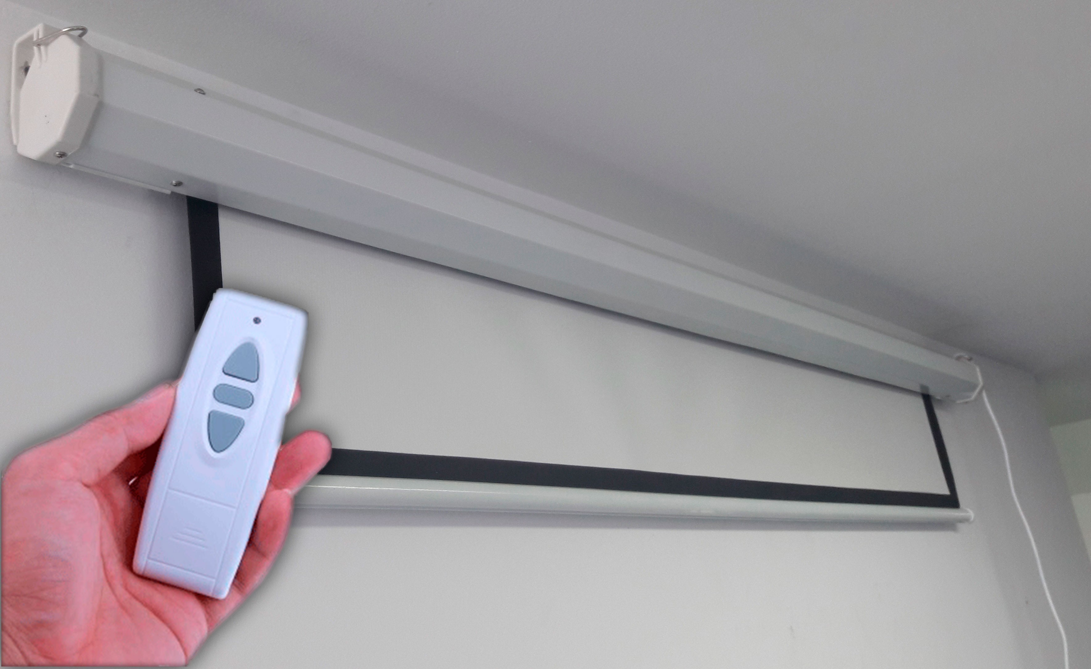 TELÓN EVOTECH TE-305X225 ELECTRICO 305X224 CM , TELA BLANCO MATE , INCLUYE CONTROL REMOTO - 5