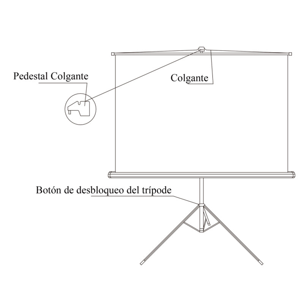 TELON TRIPODE 203X152, MECANISMO RETRACTIL CON BASE - 7