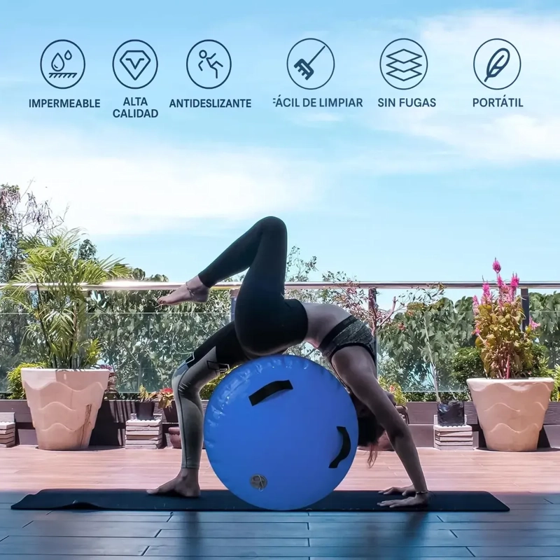 Air Track Roller Gimnasia y Yoga 1*60cm Theramove Celeste - 4