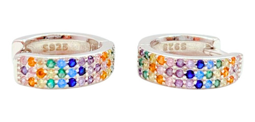 ARGOLLAS PRIDE, CIRCONES DE COLORES, PLATA 925, REGALO MUJER PLATEADO - 1