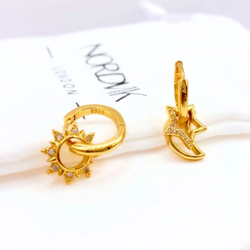 Aros Colgantes Plata 925 Eclipse Dorado,  Nordvik London - 2