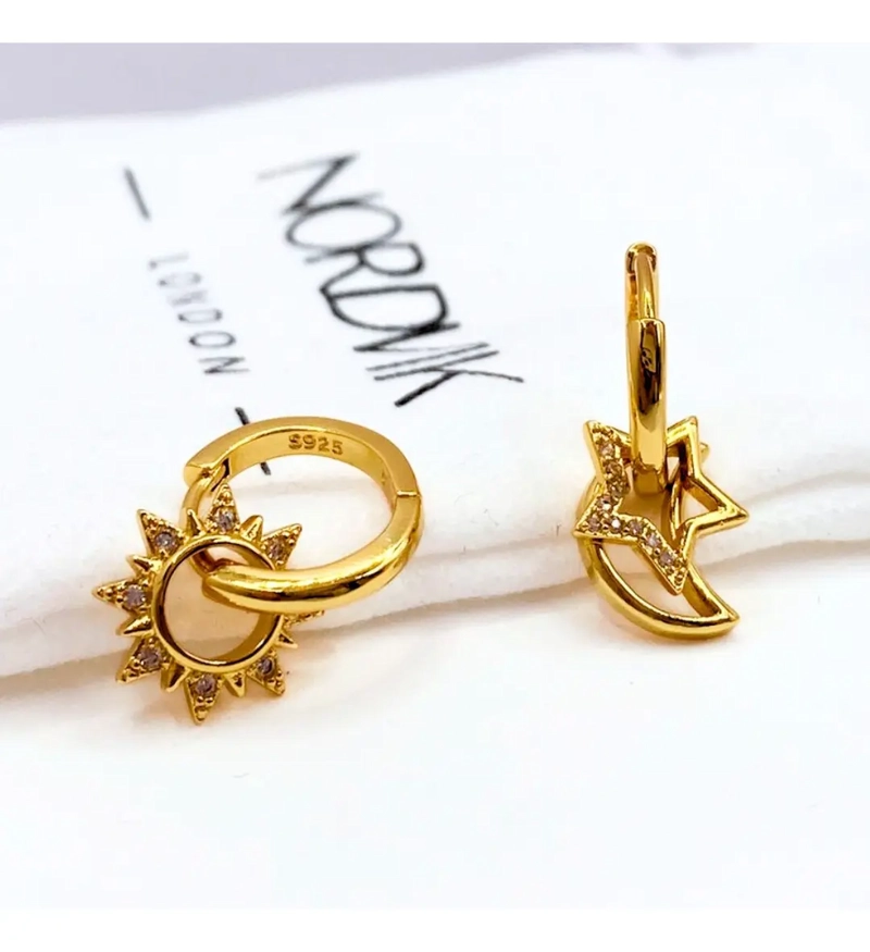 Aros Colgantes Plata 925 Eclipse Dorado,  Nordvik London - 3