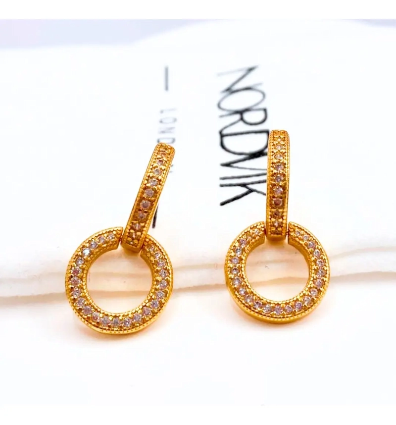 Aros Doble Argolla Plata 925 Chapados Oro 14K, Nordvik London - 1