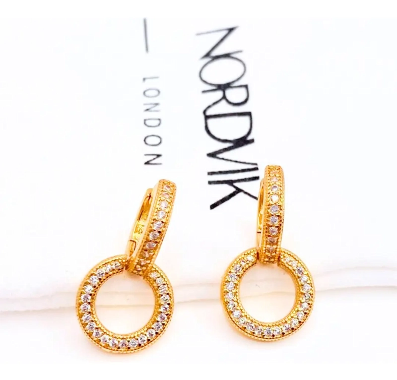 Aros Doble Argolla Plata 925 Chapados Oro 14K, Nordvik London - 3