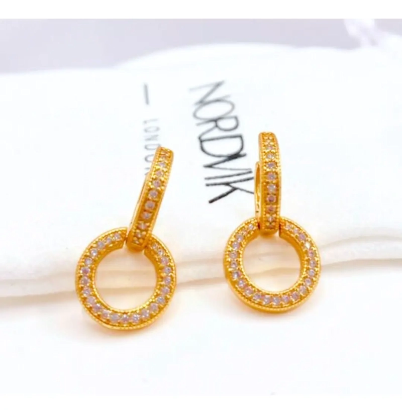 Aros Doble Argolla Plata 925 Chapados Oro 14K, Nordvik London - 5