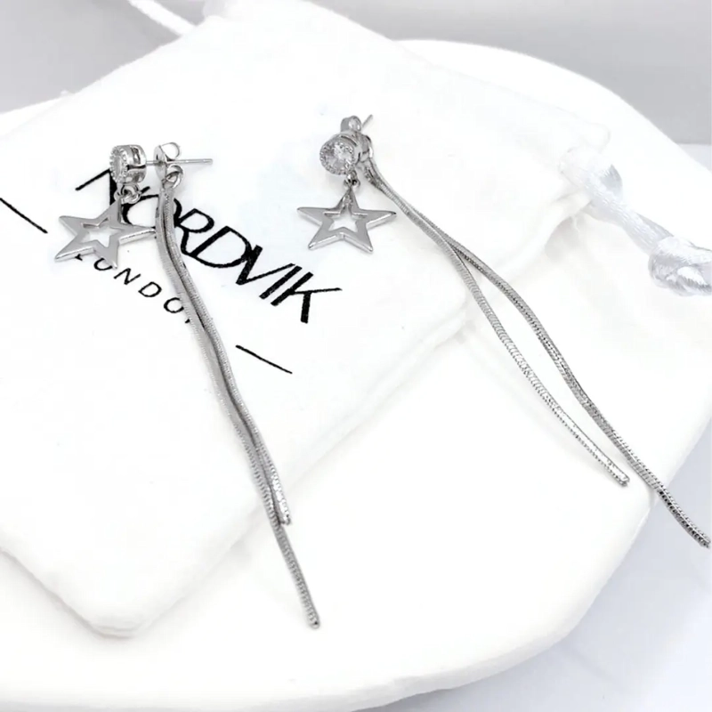 Aros Colgantes Estrellas Fugaces Plata 925, Nordvik London - 1