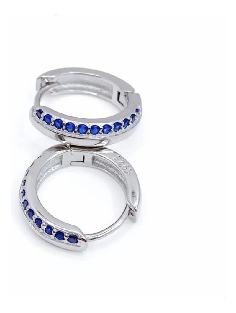 Argollas Gruesas Circon Azul Valeria Plata 925, Nordvik London - 1