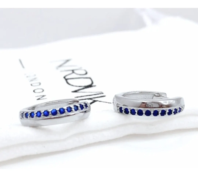 Argollas Gruesas Circon Azul Valeria Plata 925, Nordvik London - 2