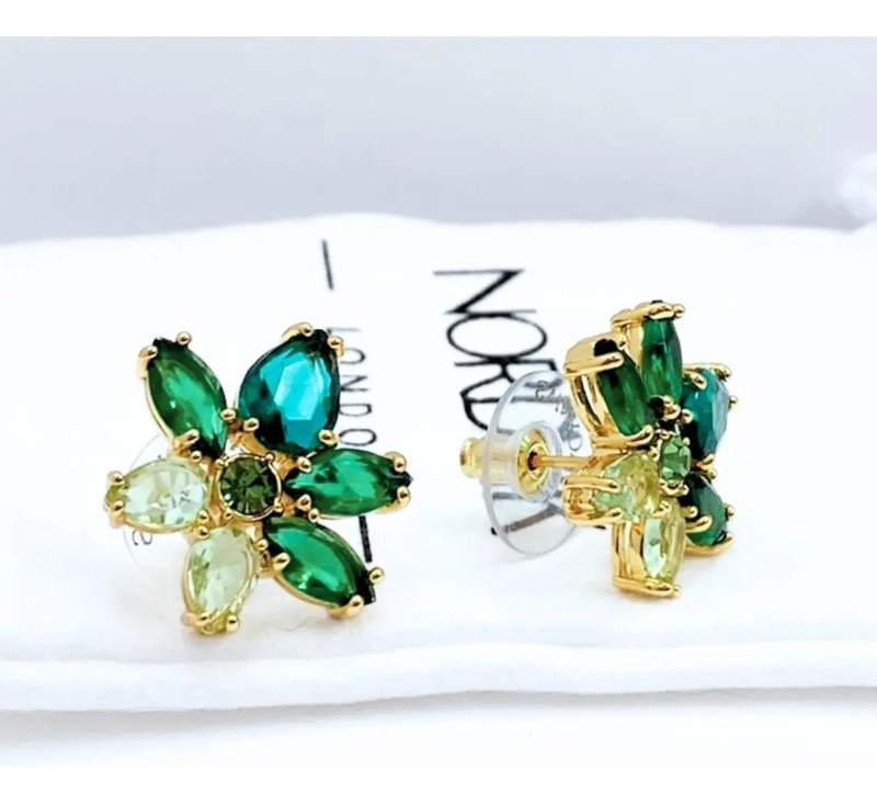 Aros Plata 925 Cristal Austraco Verde, Nordvik London - 2