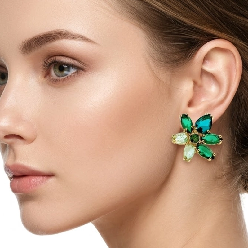 Aros Plata 925 Cristal Austraco Verde, Nordvik London - 3