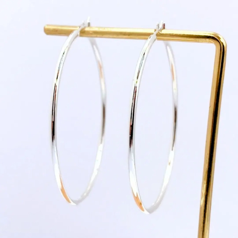 Argollas Finas Plata 925 de 5cm, Nordvik London - 2