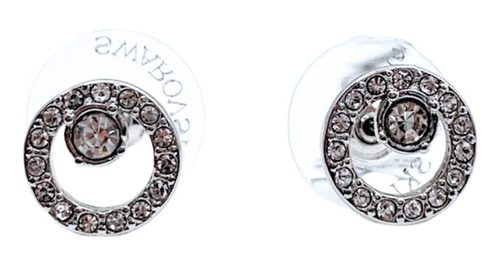 AROS PUNTO DE LUZ INTERIOR, CRISTAL AUSTRIACO, REGALO MUJER PLATEADO - 1
