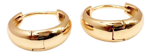 AROS ARGOLLAS BOMBEADAS, PLATA 925, ENCHAPADAS EN ORO 24K DORADO - 1