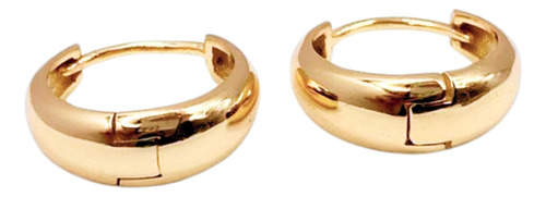 AROS ARGOLLAS BOMBEADAS 9 MM, PLATA 925, ENCHAPADAS ORO 24K DORADO - 1
