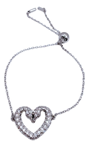 PULSERA CISNES ENAMORADOS, CRISTAL AUSTRIACO CIRCON, REGALO PLATEADO 6 CM 19 CM - 1