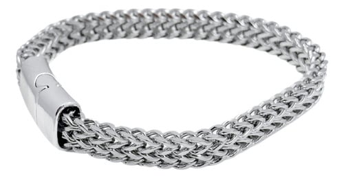 PULSERA HOMBRE CADENA CUBANA, ACERO INOXIDABLE, REGALO PLATEADO 8 CM 53.34 CM - 1