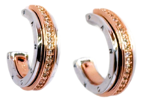 Aros Argolla Cintillo Oro 14K Rosado con Circonita - Norvik London - 1