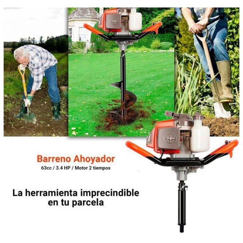AHOYADOR BARRENO 63CC + 3 BROCAS + EXTESION - TECNOLOGIA AMERICANA - 2